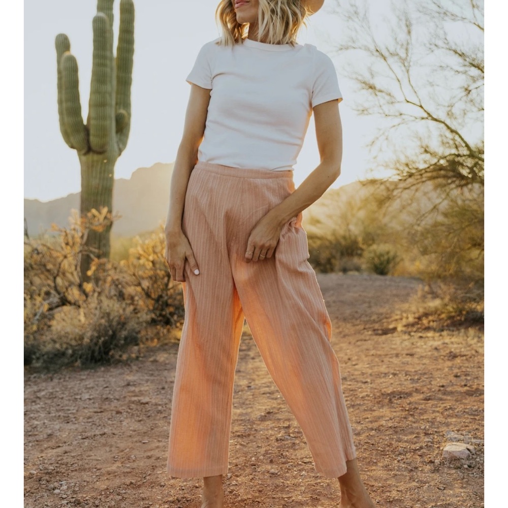 Roole- Pink Skies textured Trousers